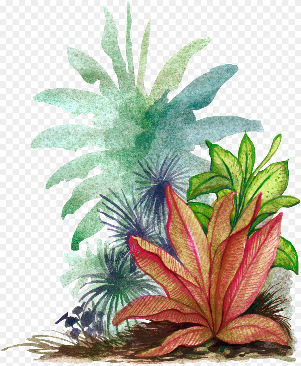 Greenery Vector Painted Picture Tropical Leaves Vectors, Art, Floral Design, Plant, Pattern Free Transparent Png