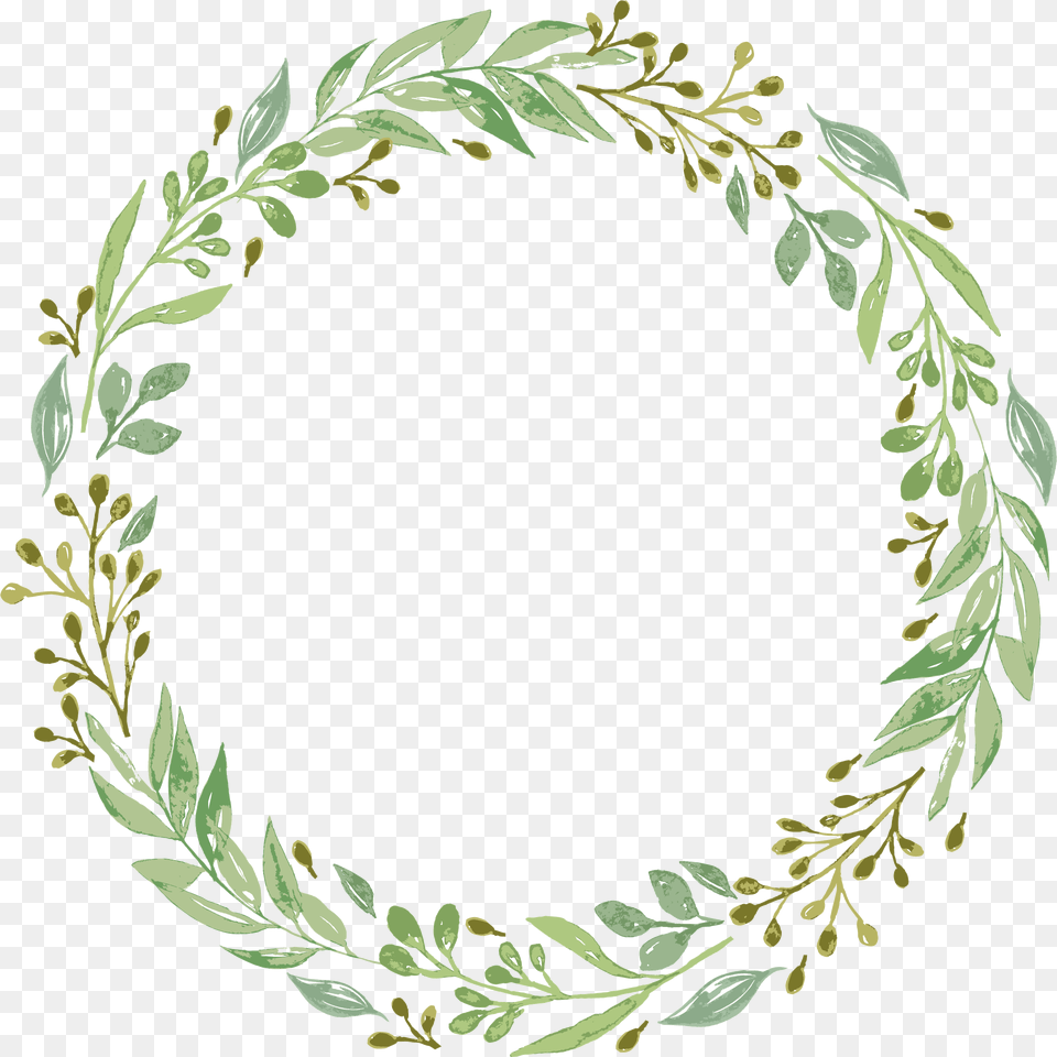 Greenery Wreath Clipart Transparent Transparent Background Green Wreath, Plant, Oval, Pattern, Art Free Png Download