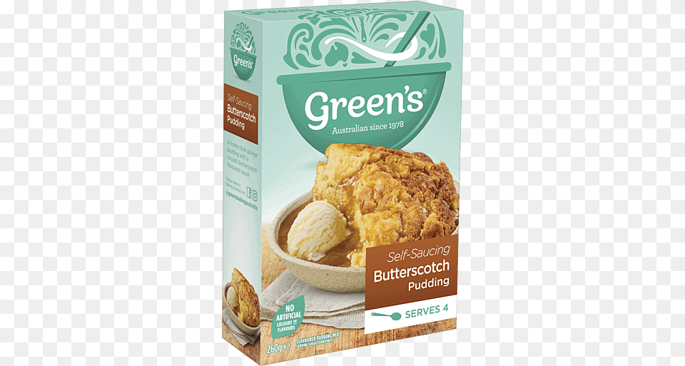 Greens Pudding Butterscotch Sponge 260g Greens Cake Mix, Dessert, Food, Pie, Cream Free Png