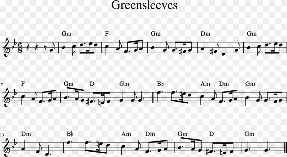 Greensleeves Rachmaninoff Piano Concerto 2 Clarinet Solo, Gray Free Png Download