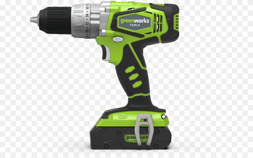 Greenworks Combi Drill G24cd Green Tools, Device, Power Drill, Tool Free Png