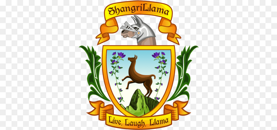 Greeting A Llama Shangrillama Pack Animal, Deer, Emblem, Mammal, Symbol Free Png Download