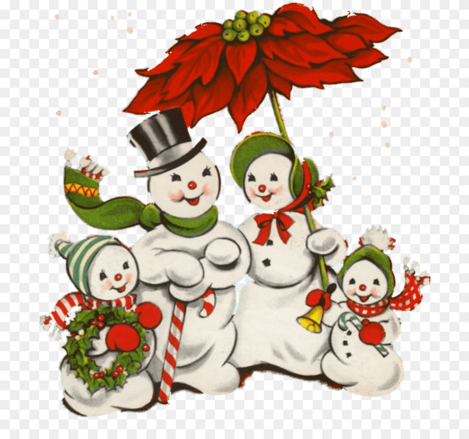 Greeting Note Cards Christmas Card Vintage Christmas Snowman Clipart, Nature, Outdoors, Winter, Snow Png Image
