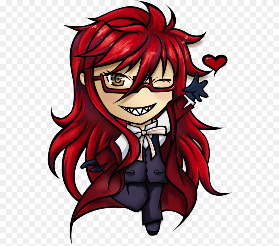 Grell Black Butler Chibi By Sugar Addikt Clipart Black Butler Chibi, Publication, Book, Comics, Adult Png