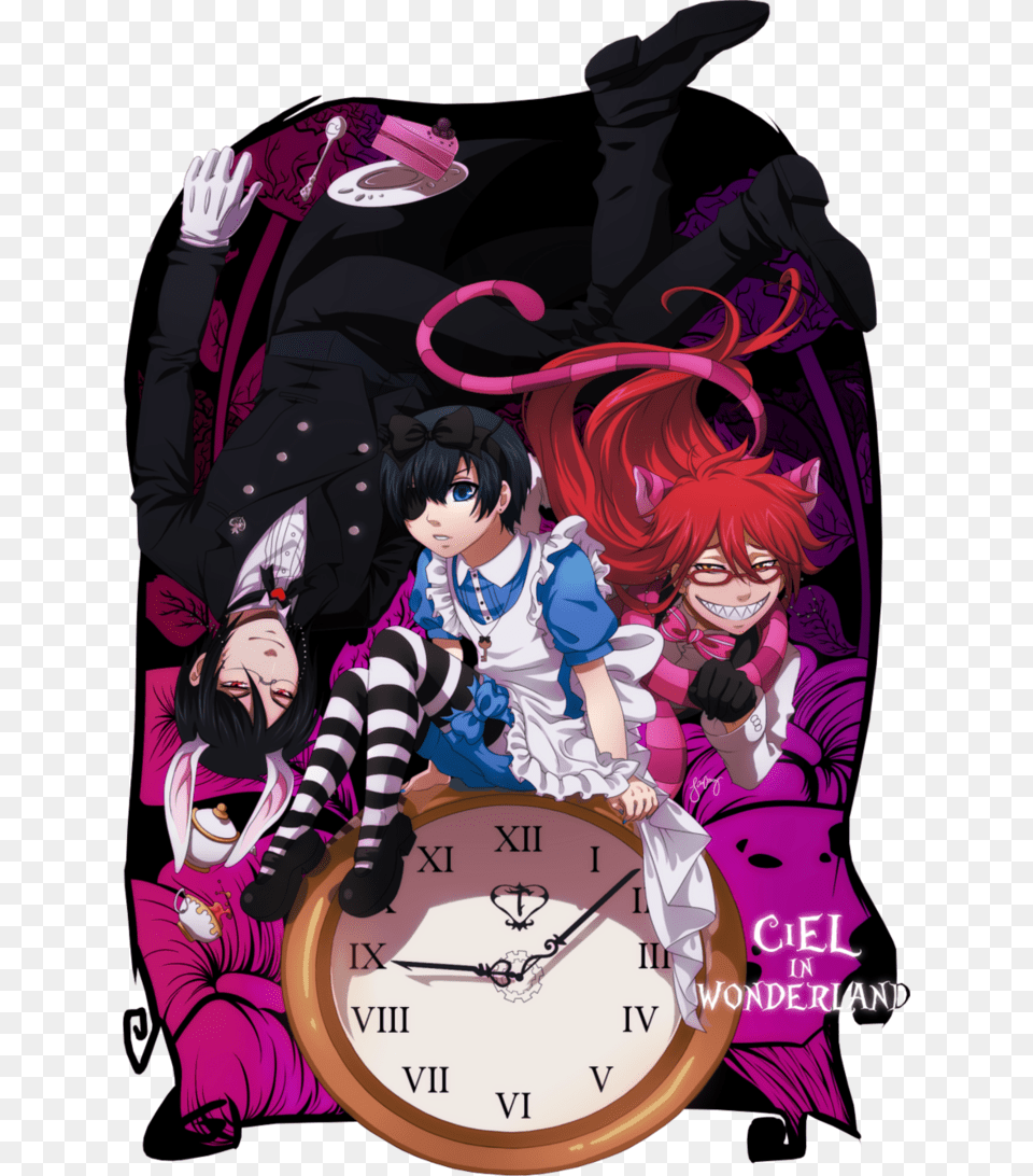 Grell Makes Such A Sassy Chesshire Cat Cheshire Is Black Butler Ciel In Wonderland, Publication, Book, Comics, Baby Free Png Download