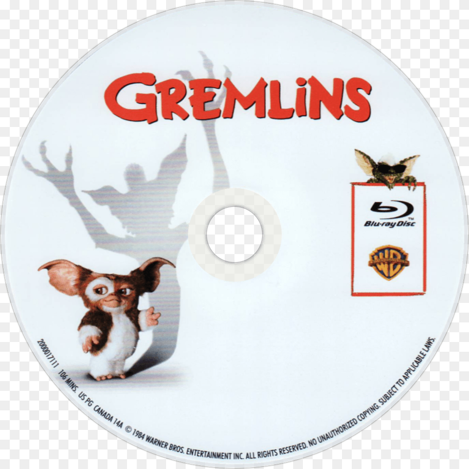 Gremlins 1 Blu Ray, Disk, Dvd, Plate Free Png