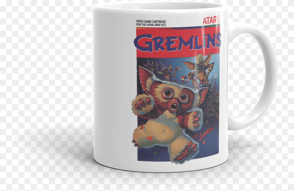 Gremlins Atari 2600 Retro Vintage Video Game Box Art Coffee Gremlins Cartoon, Cup, Beverage, Coffee Cup, Animal Png