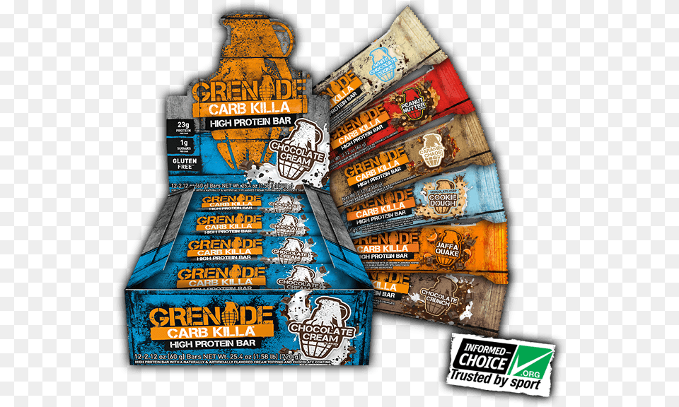 Grenade Carb Killa High Protein Bar Flavors Grenade Carb Killa Protein Bar, Advertisement, Poster, Food, Sweets Free Png Download