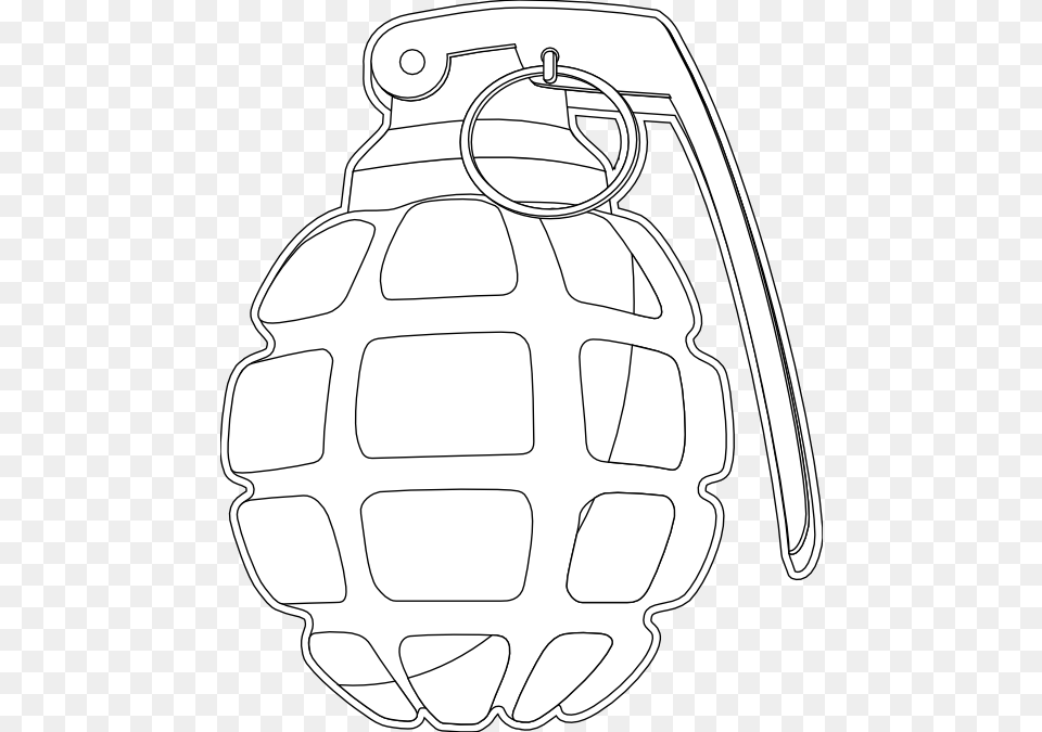 Grenade Coloring Page, Ammunition, Weapon, Bomb Png