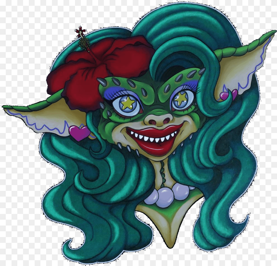 Greta The Female Gremlin Cartoon, Art, Pattern, Accessories, Face Png Image