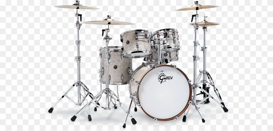 Gretsch Renown 4 Piece Drum Set Gretsch Renown Maple Silver, Musical Instrument, Percussion Png Image