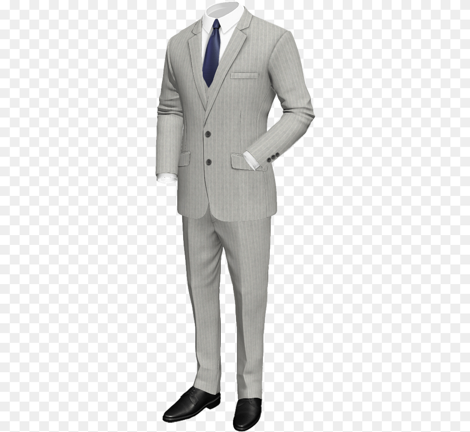 Grey 3piece Striped Linen Suit New Look 3 Piece Suit, Clothing, Formal Wear, Tuxedo, Adult Png