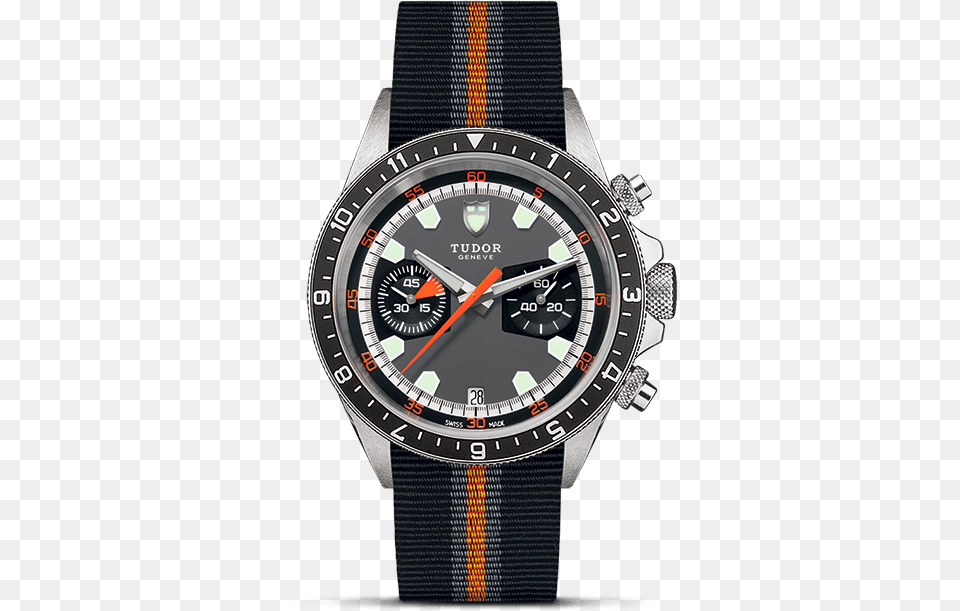 Grey And Black Dial Tudor Heritage Chrono Vintage, Arm, Body Part, Person, Wristwatch Png