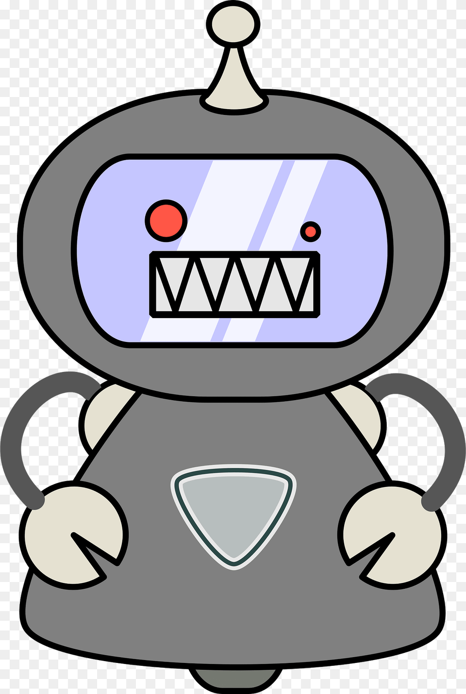 Grey Angry Robot Clipart, Sticker Free Png Download