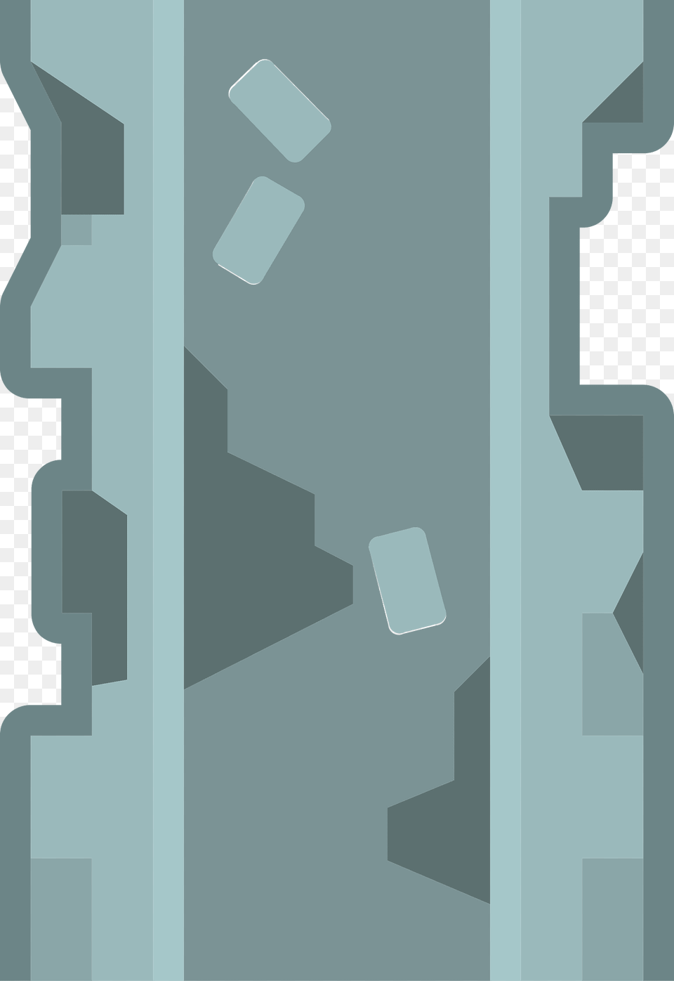 Grey Asphalt Road 01 Destroyed Clipart, City Free Transparent Png