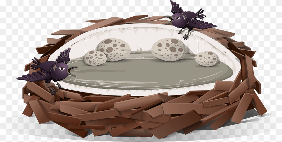 Grey Brown Birds Eggs Nest Fantasy Bed Clipart, Hot Tub, Tub Free Transparent Png