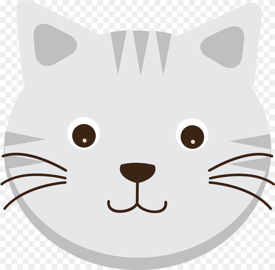 Grey Cat Face Clipart, Animal, Mammal, Pet, Fish Png Image