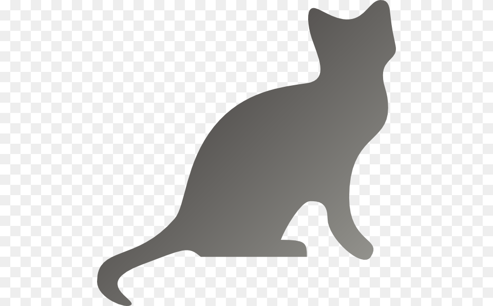 Grey Cat Silhouette Clip Art At Clker Human Relationship Cat Quotation, Animal, Mammal, Pet, Egyptian Cat Png