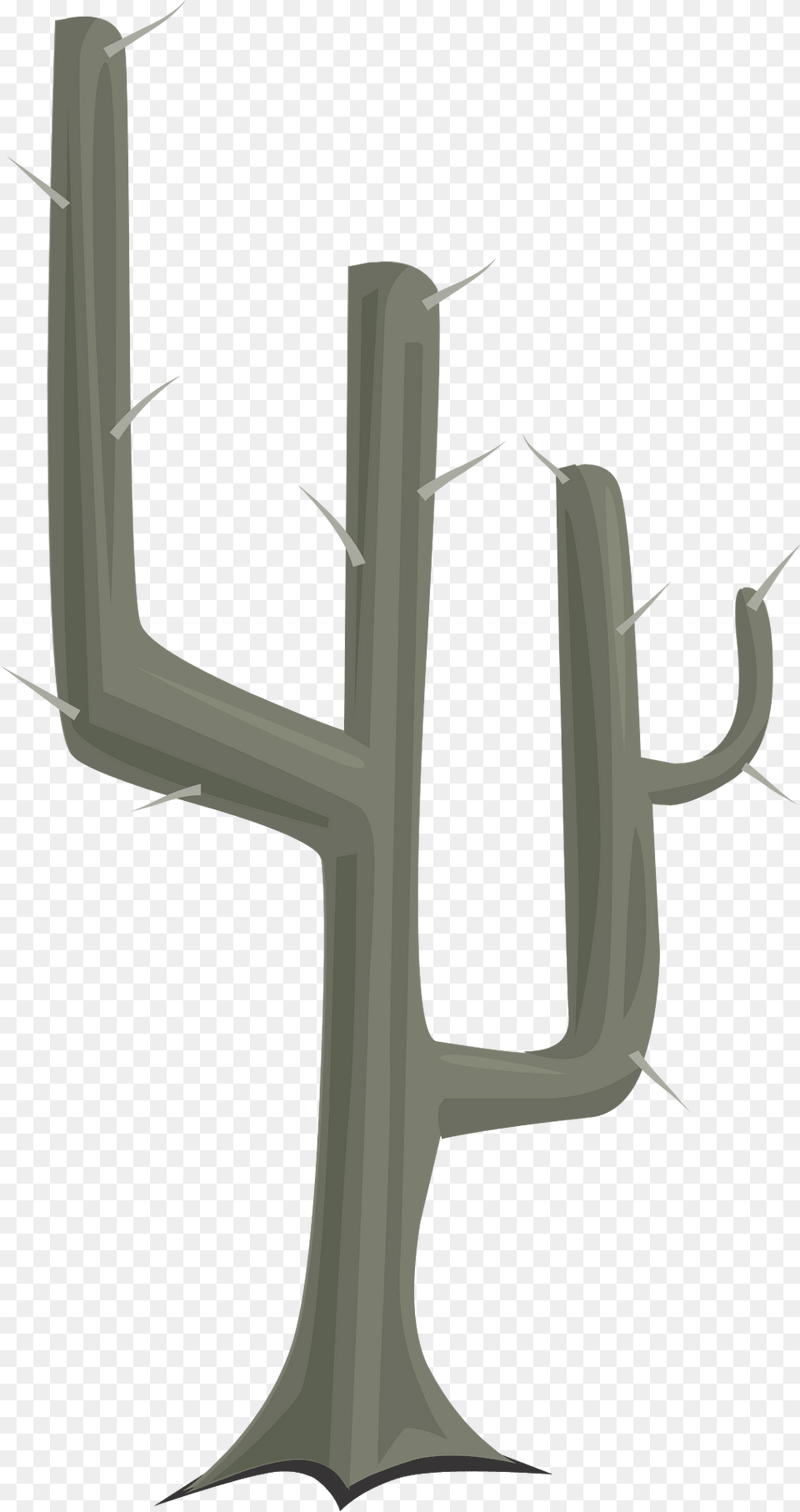 Grey Dead Spike Cactus Clipart, Plant, Cross, Symbol Png Image