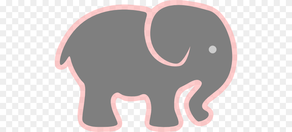 Grey Elephant With Pink Clip Art, Animal, Mammal, Wildlife Png Image