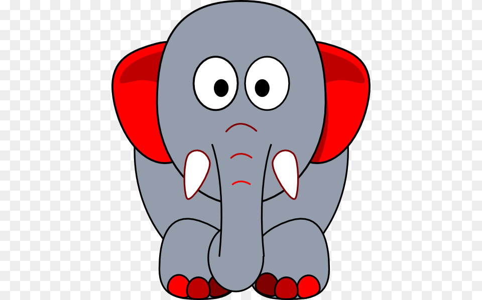 Grey Elephant With Red Accents Clip Art, Animal, Mammal, Wildlife, Ammunition Png Image