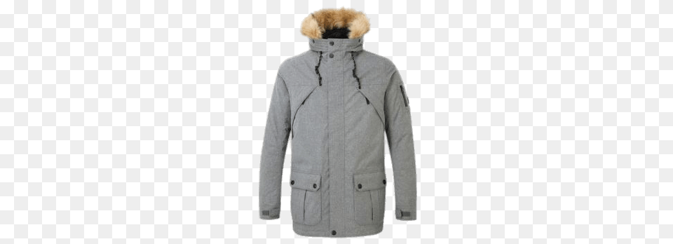 Grey Fur Lined Parka, Clothing, Coat, Jacket Free Png