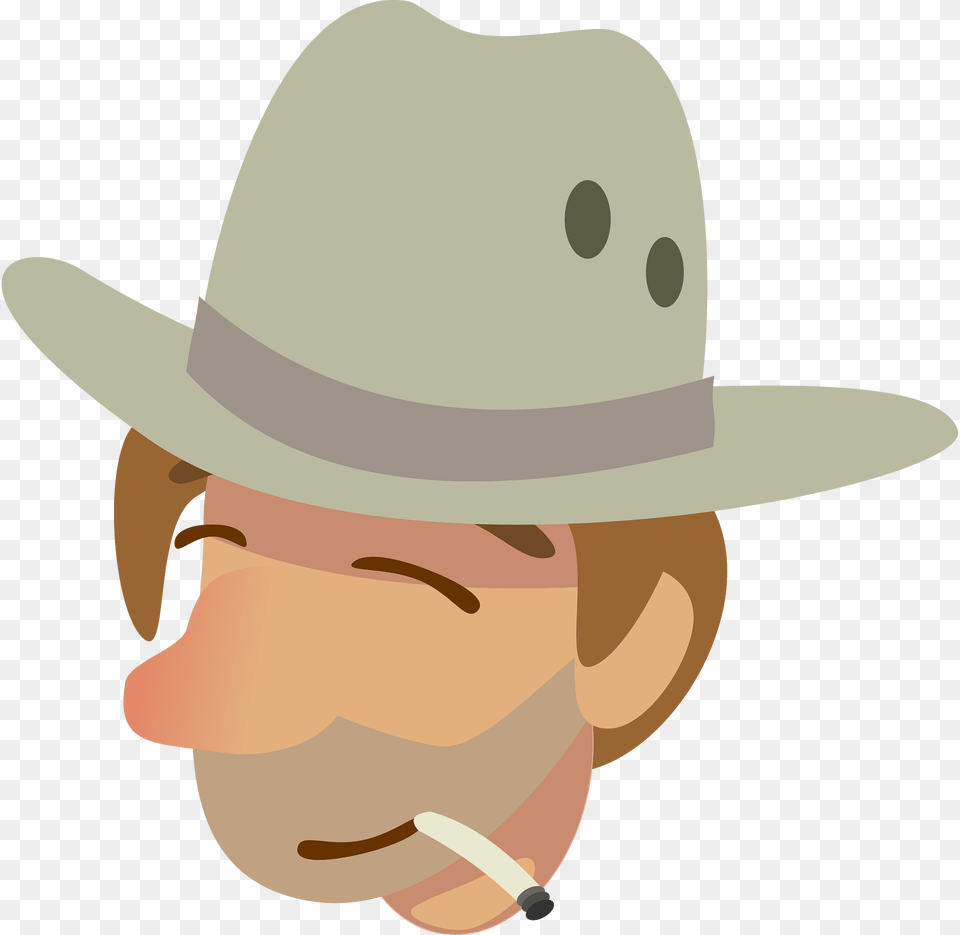Grey Hat Hairy Cigarette Head Clipart, Clothing, Sun Hat, Animal, Fish Free Transparent Png