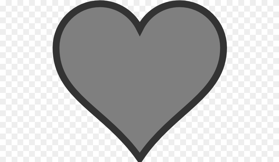 Grey Heart 3 Heart With Black Outline Free Transparent Png