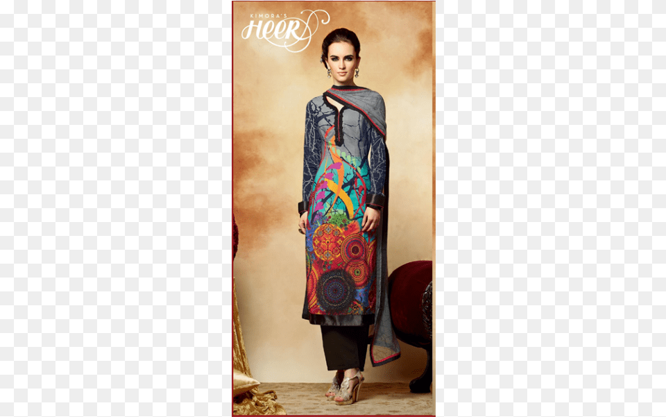 Grey Heer By Kimora Salwar Suit Pakistani Printed Suit, Clothing, Dress, Fashion, Formal Wear Png