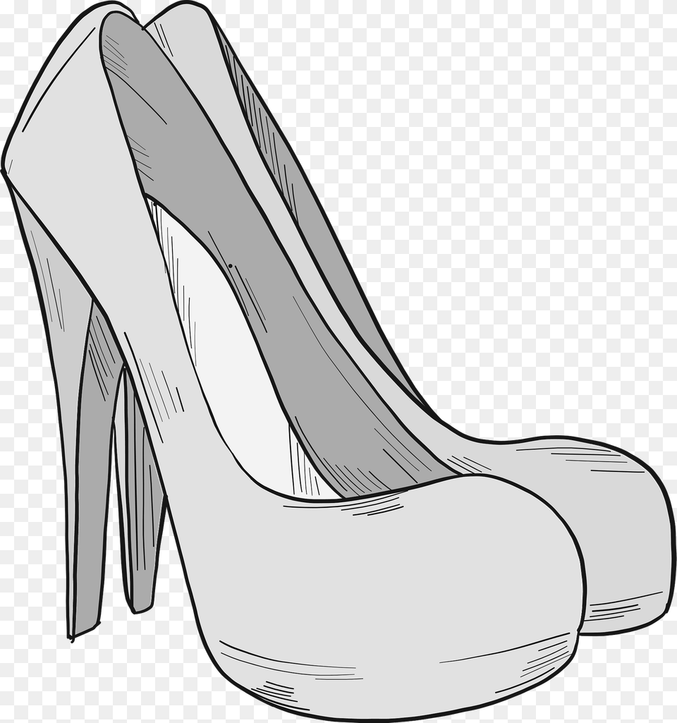 Grey High Heels Clipart, Clothing, Footwear, High Heel, Shoe Png