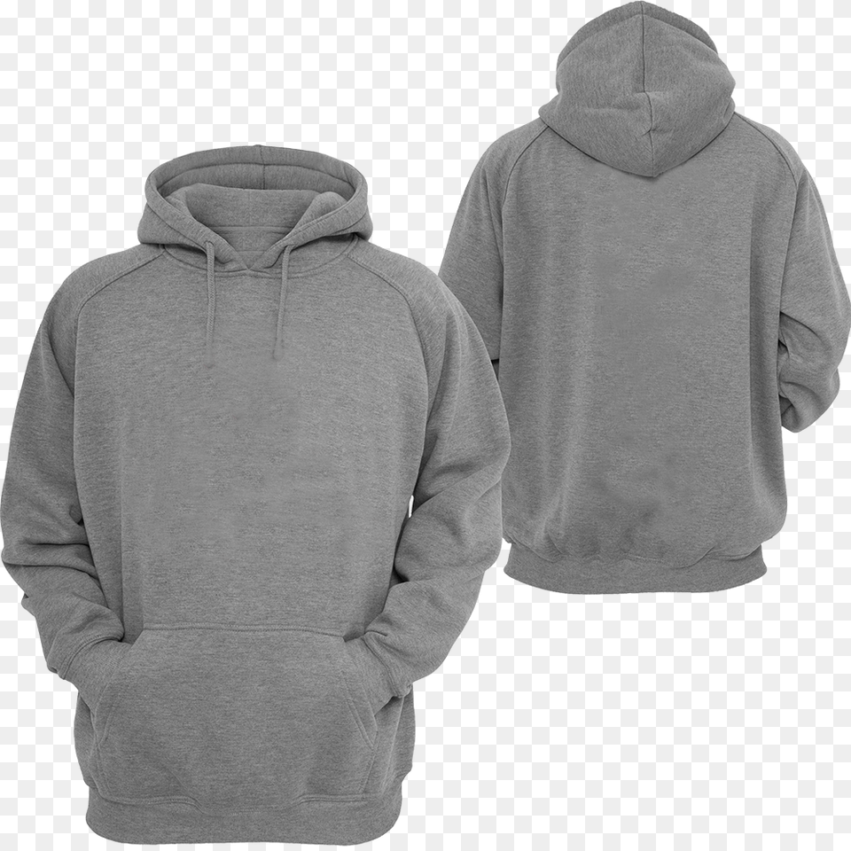Grey Hoodie Front And Back Download Gray Jacket With Hood, Clothing, Knitwear, Sweater, Sweatshirt Free Transparent Png
