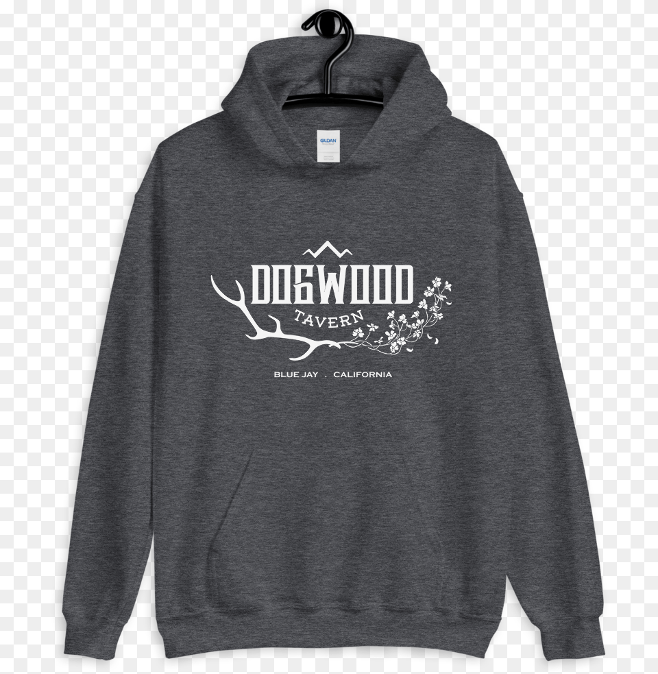 Grey Hoodie With White Dogwood Logo Hoodie, Sweatshirt, Clothing, Knitwear, Sweater Free Transparent Png