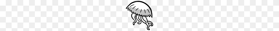 Grey Jellyfish Drawing, Animal, Sea Life, Invertebrate, Clothing Free Transparent Png