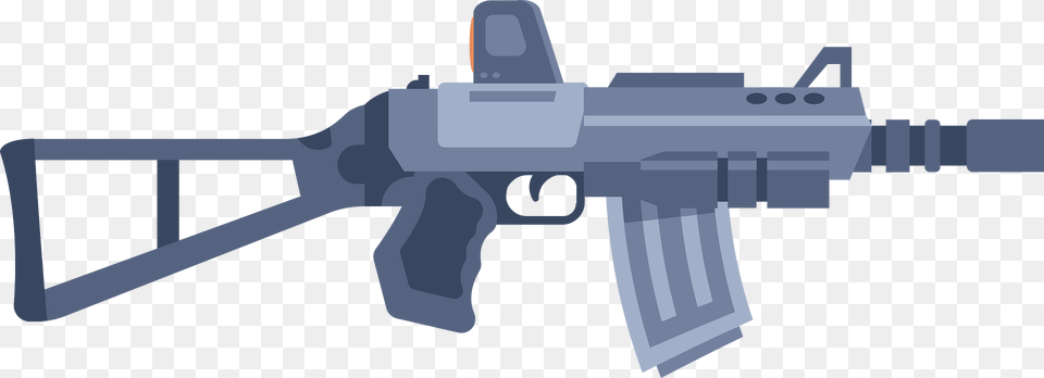 Grey Machine Gun Clipart, Firearm, Rifle, Weapon, Machine Gun Png Image