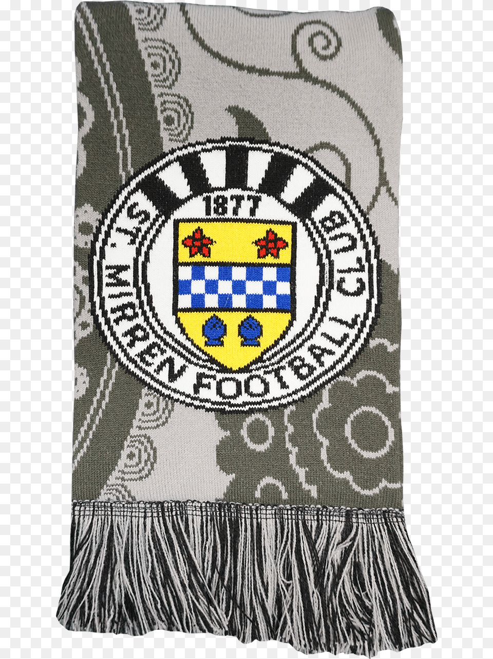 Grey Paisley Pattern Jacquard Scarf St Mirren Badge, Home Decor, Rug, Logo, Person Png