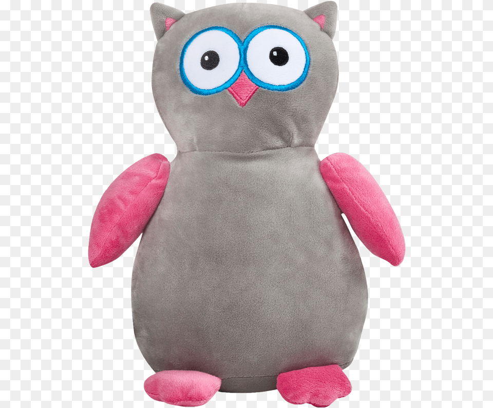 Grey Pink Owl Stuffed Toy, Plush Free Png