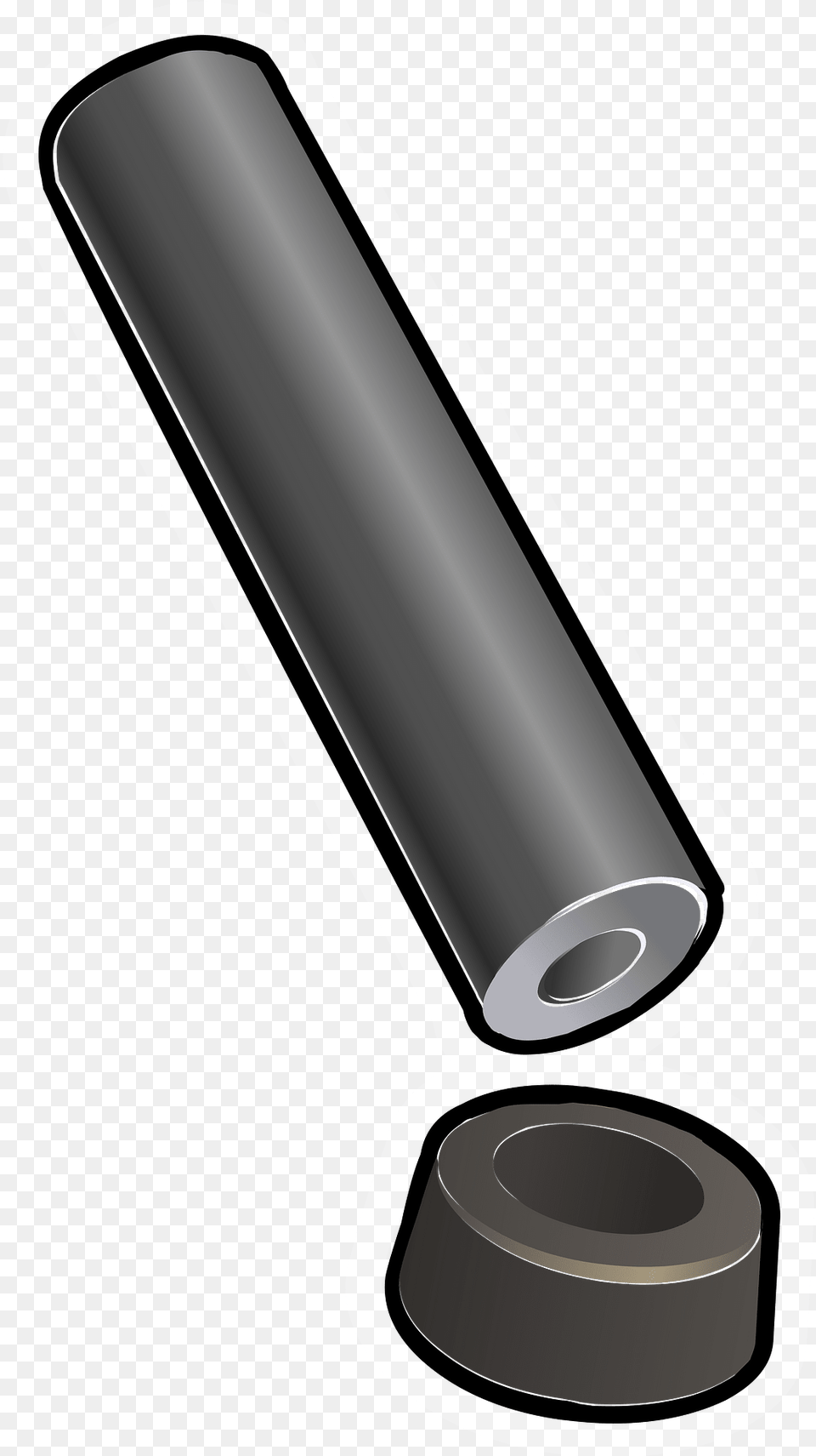 Grey Pipe Clipart, Cylinder, Aluminium Free Png Download