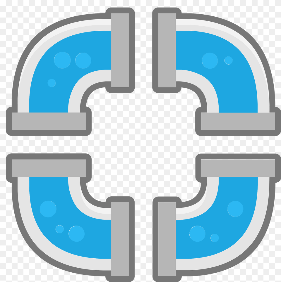 Grey Pipes Blue Water Clipart, Logo, Symbol Png Image