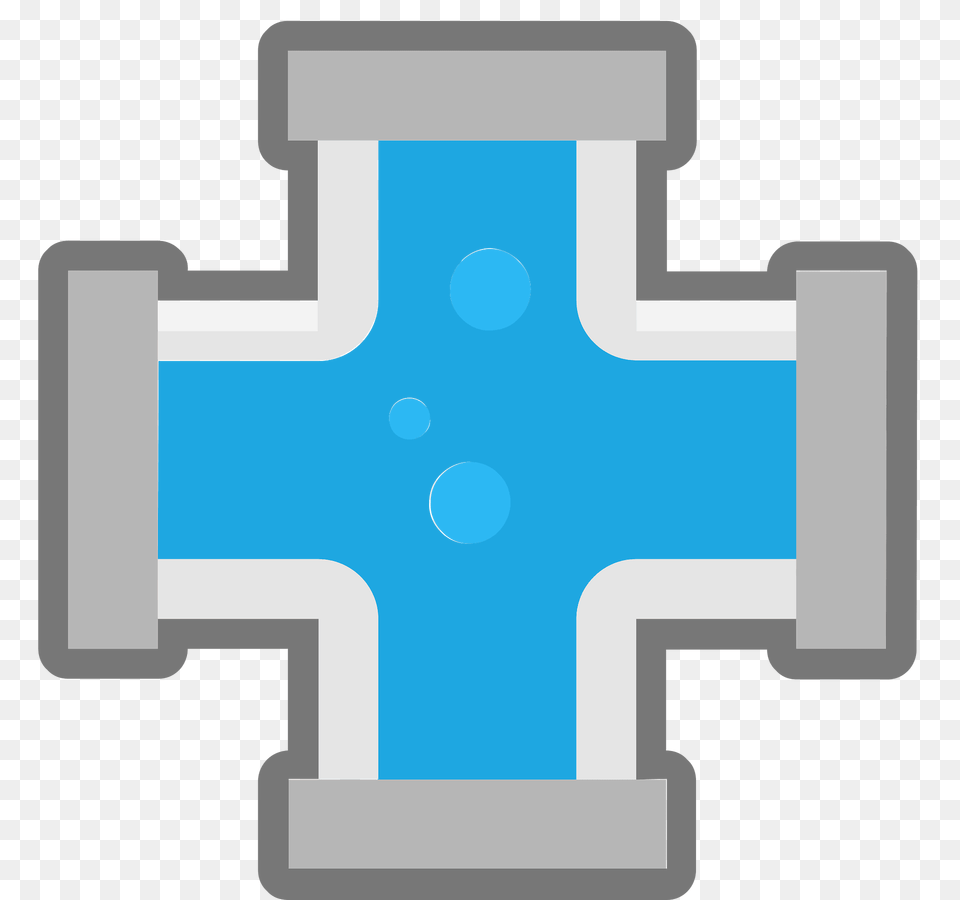 Grey Pipes Blue Water Clipart, Cross, Symbol, Outdoors, First Aid Free Png Download