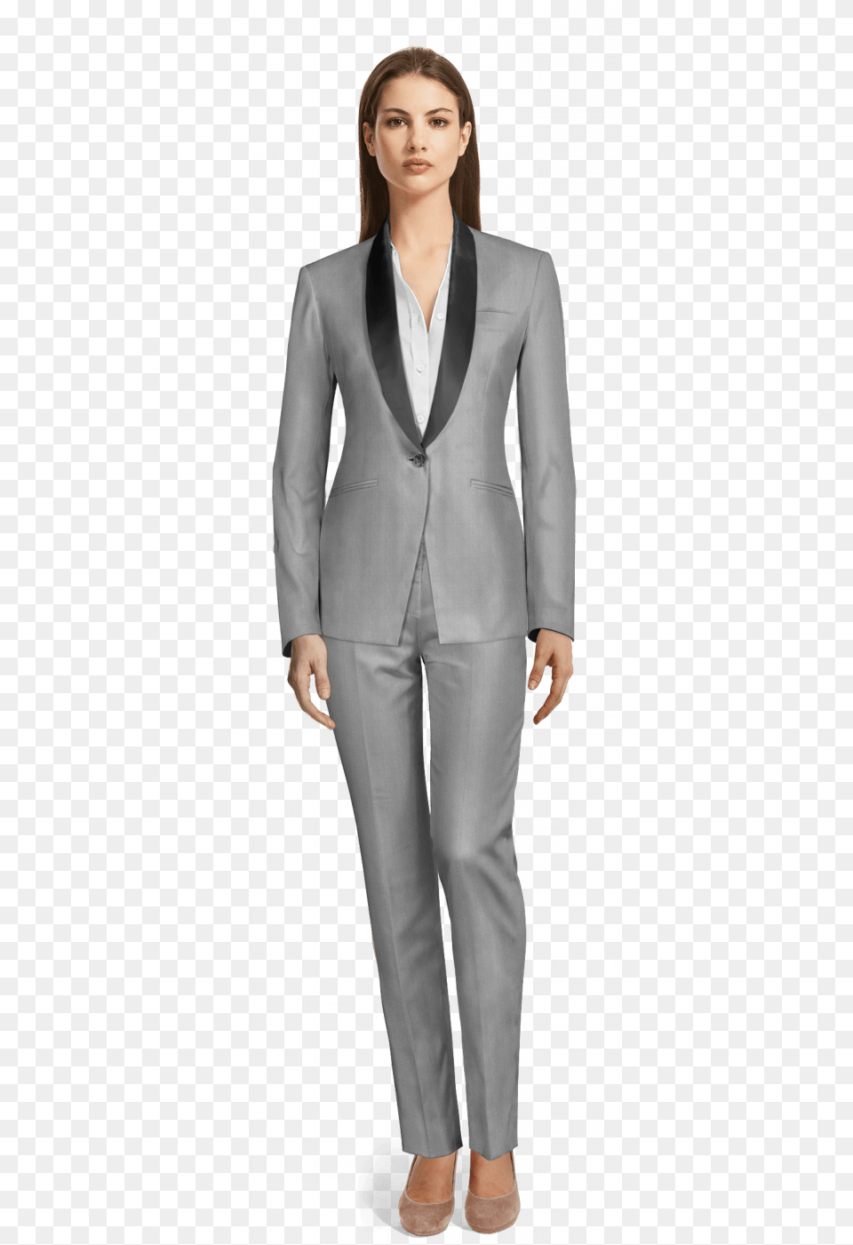 Grey Polyester Tuxedo Sumissura Women39s Grey Polyester Tuxedo Tailored, Clothing, Formal Wear, Suit, Coat Png Image