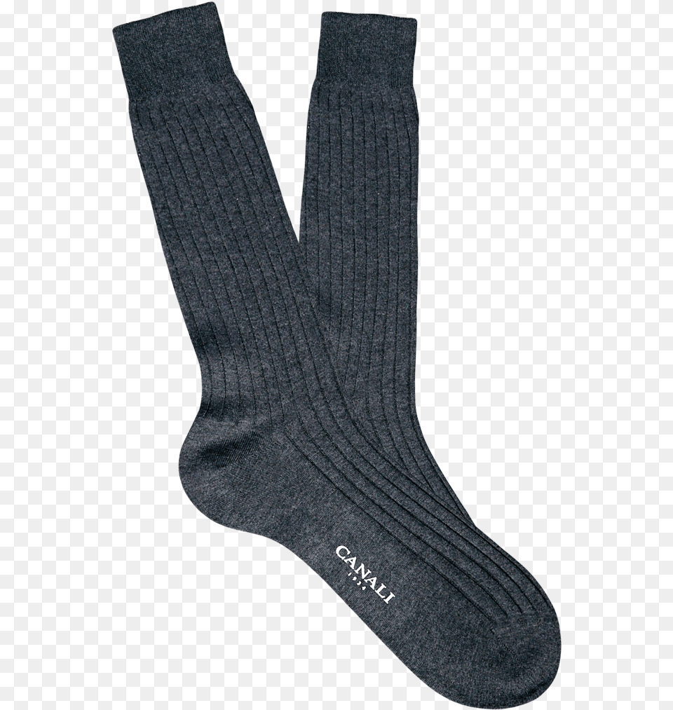 Grey Ribbed Cotton Socks Sock, Clothing, Hosiery Png