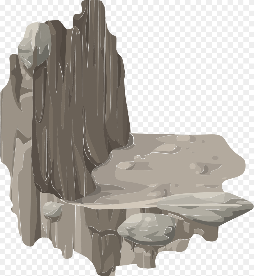 Grey Rocky Platform Clipart, Cliff, Nature, Outdoors, Plant Free Transparent Png