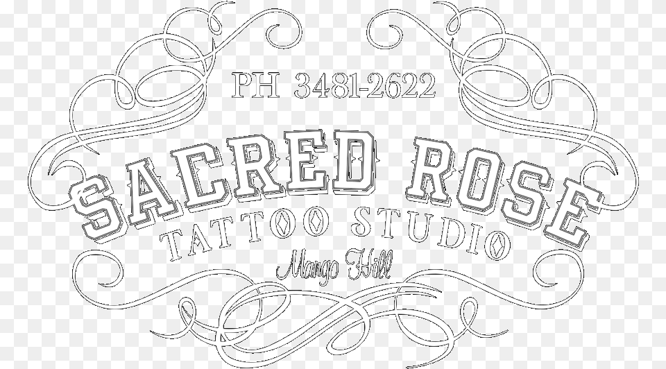 Grey Sacred Rose Tattoo Shirt Line Art, Calligraphy, Handwriting, Text, Dynamite Png Image