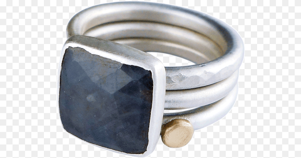 Grey Sapphire Stacking Rings With Gold Accent Gold, Accessories, Jewelry, Ring, Silver Free Transparent Png