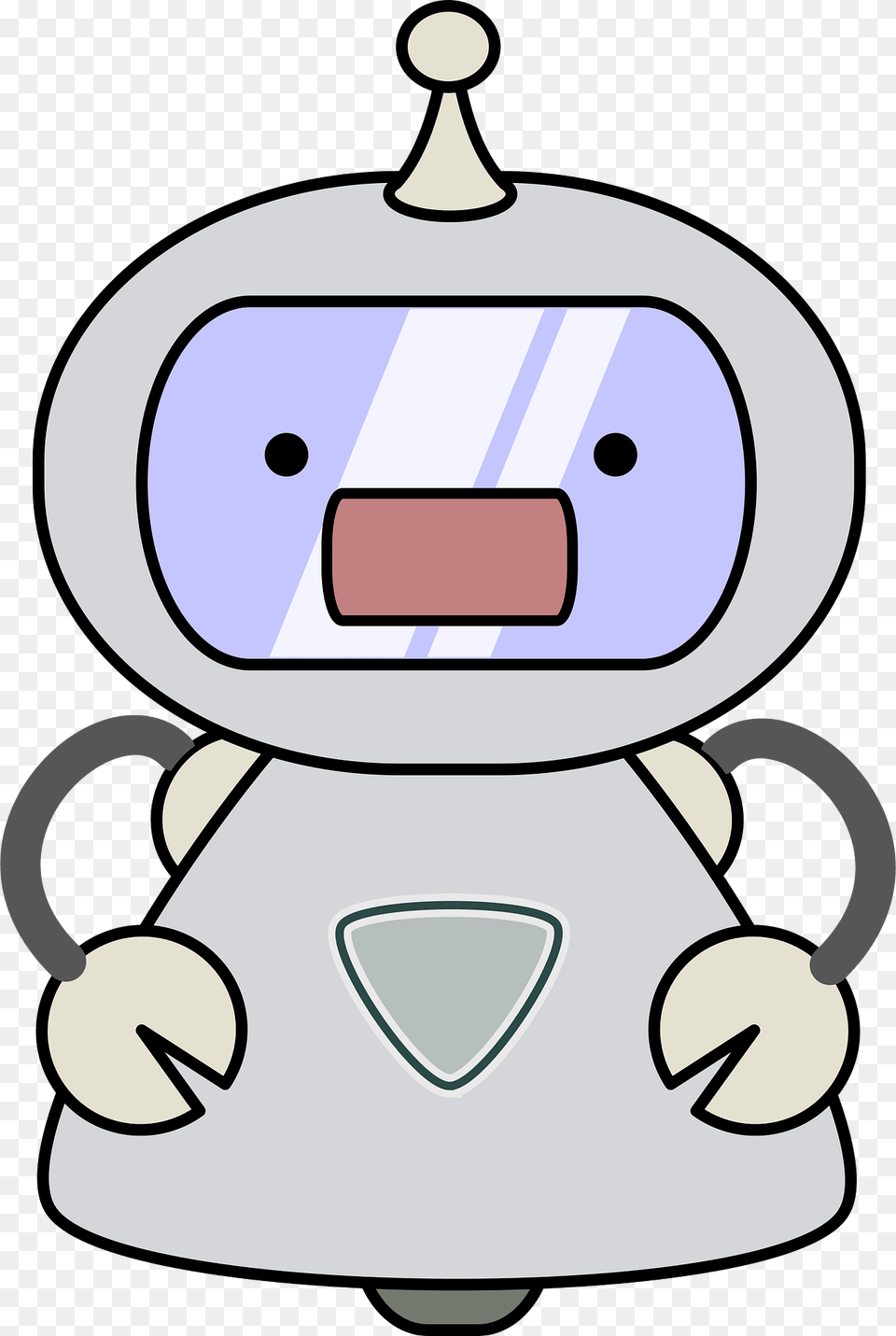 Grey Scared Robot Clipart, Outdoors Free Png Download