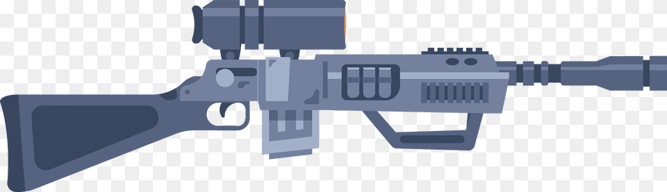 Grey Sniper Rifle Clipart, Firearm, Gun, Weapon Free Png