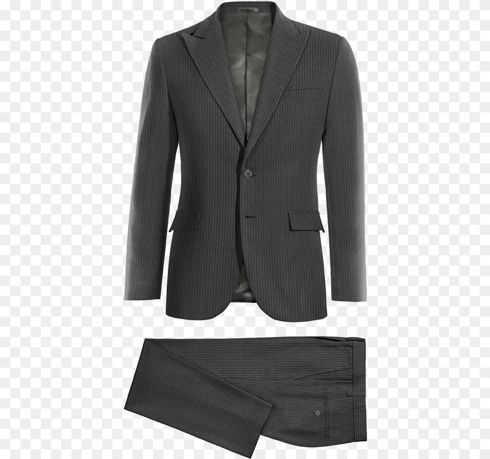 Grey Striped Pure Wool Suit Suit Without Model, Blazer, Clothing, Coat, Formal Wear Free Png Download