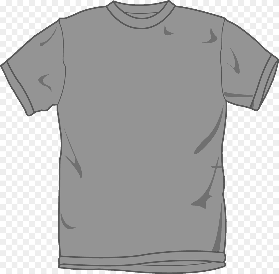 Grey T Shirt Template, Clothing, T-shirt Free Png Download