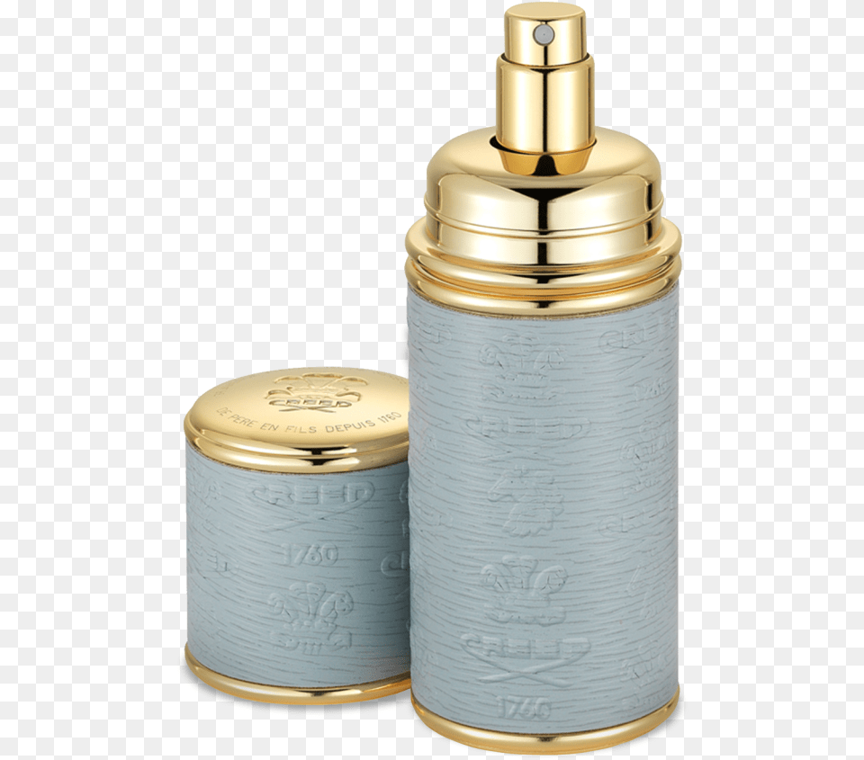 Grey With Gold Trim Deluxe Atomizer Creed Atomizer 50ml Dolg, Bottle, Can, Tin, Cosmetics Png Image