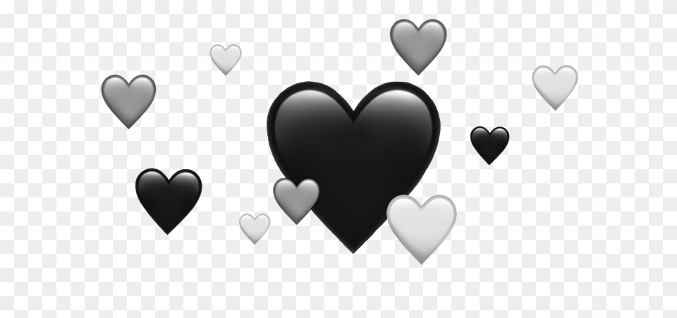 Greyscale Hearts Emoji Iphone Monochrome Blackandwhite Heart Png Image